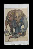 Rosaleen Norton, Untitled, Coloured Pencils & Mixed Media on Card
