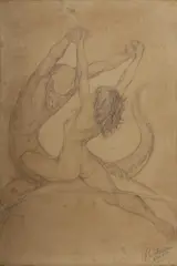 Rosaleen Norton, Untitled (Encounter), Pencil