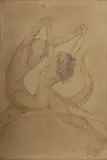 Rosaleen Norton, Untitled (Encounter), Pencil