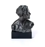 Alfred Pina, Head of Bacchus, Bronze on Wooden Plinth
