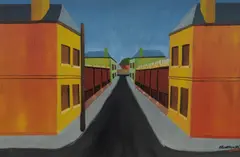D. Kwiatkowski, Melbourne Street View, Oil on Board