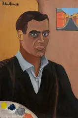 D. Kwiatkowski, Self Portrait, Oil on Board