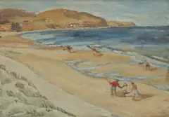 Shirley Keene, Lacrosse Practise, Brighton, 1950, Oil on Canvas