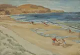 Shirley Keene, Lacrosse Practise, Brighton, 1950, Oil on Canvas