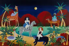 Reny Mia Slay, Midnight at the Oasis, 1994, Oil on Canvas on Board