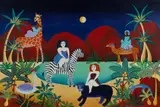 Reny Mia Slay, Midnight at the Oasis, 1994, Oil on Canvas on Board