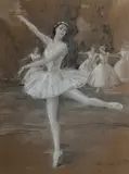 Athol M Nicholas, Ballerinas, 1947, Charcoal & Pastel