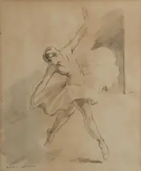 Daryl Lindsay, Ballerina, Ink & Wash