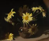 Albert John Sherman, Yellow Daisies in Vase, Oil on Board