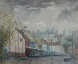 Dora Toovey, City Skyline from Edgecliff, Oil on Canvas on Board