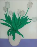 Geoff Jones, Tulips, 1982, Oil on Glass