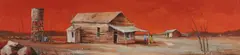 Homestead with Aboriginal Family by Ric Elliot, Oil on Board, offered May 2023
