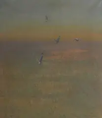 Max Sherlock, Ibis in Flight, Oil on Canvas