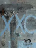 Gail English, My Personal Graffiti, 1992, Oil & Collage on Canvas