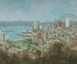 Frank H Spears, The Harbour from North Sydney, Oil on Canvas Board