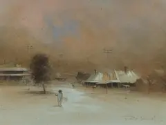 Rex Newell, Lone Player, Stuart Town [NSW], Oil on Canvas on Board