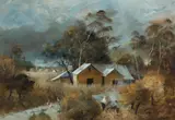Stuart McKenzie Cullen, NSW Farm Scene, 1976, Oil on Board