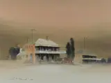 Rex Newell, Largs Hotel, Oil on Canvas on Board