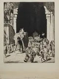 Lionel Lindsay, A Temple Entry, Madura, Etching ed. 100