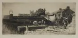 Lionel Lindsay, Demolition of the Girls High School, Sydney (Last of the Girls High School), 1924, Etching 12/75