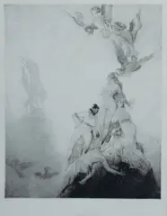 Unknown Seas by Norman Lindsay, Facsimile Etching 124/550, sold May 2023