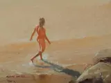 The Secret Beach by Allan Waite, Oil on Canvas on Board, sold May 2023