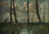 George A Boyle, Cows in the Meadow, Oil on Board
