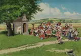 František Milan Lejček, Folk Ceremony, Oil on Canvas