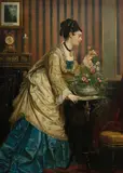 Ferdinand Piereck, Lady in Her Boudoir, 1875, Oil on Panel