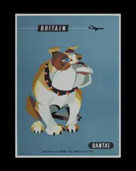 Harry Rogers, Qantas 'Britain' Travel Poster (Bulldog)