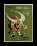 Harry Rogers, Qantas 'Manila' Travel Poster (Water Buffalo)