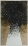 Joichi Hoshi, Hill Treetop (B), 1976, Woodcut ed. 68/99