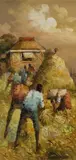 Wheat Harvest by Alfredo Buenaventura, Oil on Canvas, offered May 2023