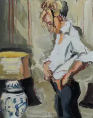 Robert Malherbe, Woman in a Pencil Skirt, 2017, Oil on Canvas