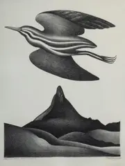 Donald Binney, Matuku Tokatoka, 1980, Lithograph Printer's Proof