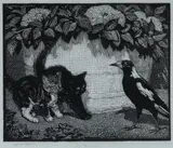 Lionel Lindsay, The Demon, Woodcut ed. 100