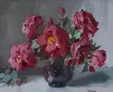 Alan Douglas Baker, Red Roses, Oil on Board