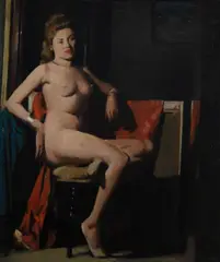 Percy Leason, Artist's Model, Oil on Canvas on Board