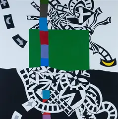 Col Jordan, Intruders on the Green, 1994, Acrylic on Canvas