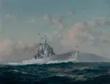 John Charles Allcot, HMS Vanguard, Oil on Board