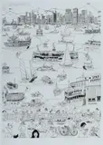 Peter Kingston, Hong Kong Harbour, c.1987, Etching A/P