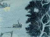 Peter Kingston, Rainy Night, Sydney Harbour, 2006, S/Print 16/50