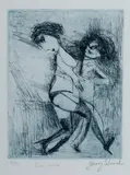 Garry Shead, Dancers, Etching with Aquatint 8/50 (Blue)