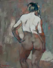 Fu Hong, Morning Pose, Oil on Canvas