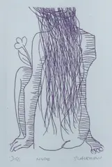 Nude (Purple) by Charles Blackman, Etching 13/75, sold Mar 2023