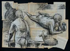 Todd Fuller, In The Moment(s) We Find (Jar of Hearts), 2011, Pastel & Charcoal on Book Pages