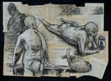 Todd Fuller, In The Moment(s) We Find (Jar of Hearts), 2011, Pastel & Charcoal on Book Pages