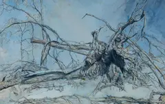 Brian Dunlop, Damaged Landscape, Mixed Media on Paper