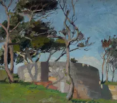 Isabel Mackenzie, Gun Emplacements, North Head, Oil on Board