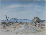 Lloyd Rees, O'Connell Landscape, 1980, Hand Coloured Lithograph 6/80